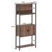5-Tier Bookshelf with Doors, Rustic Wood Industrial Bookcase for Home, Living Room, Bedroom, Office (Walnut Brown) - HSH01106TG  
